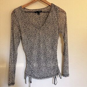 International Concepts Leopard Print Long Sleeve Top Size S